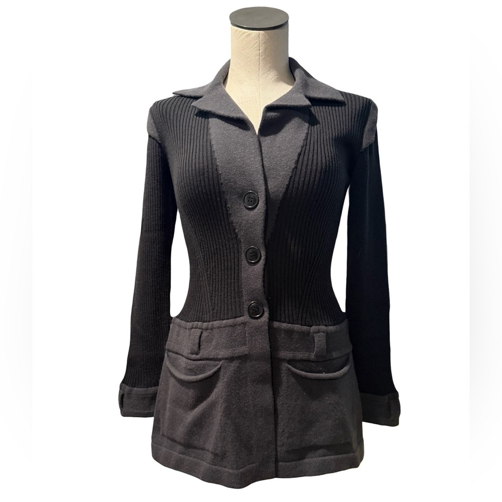 D.Exterior Ribbed Sweater Dress